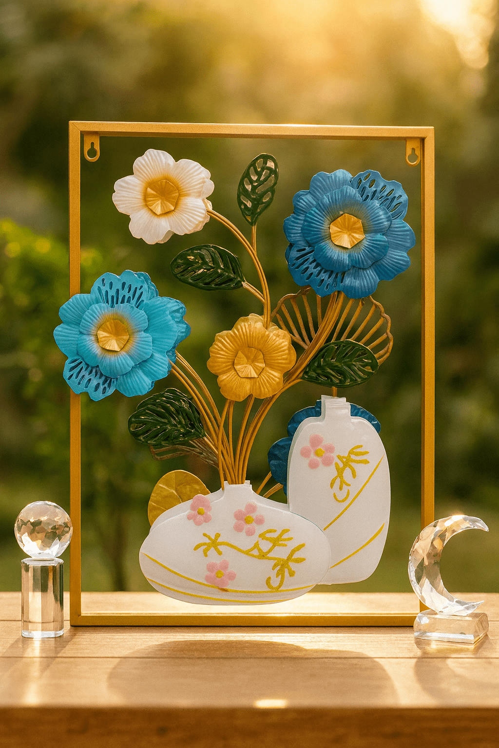 3D Metal Floral Vase Wall Art – Handcrafted Decorative Frame for Elegant Home Decor 🌸✨