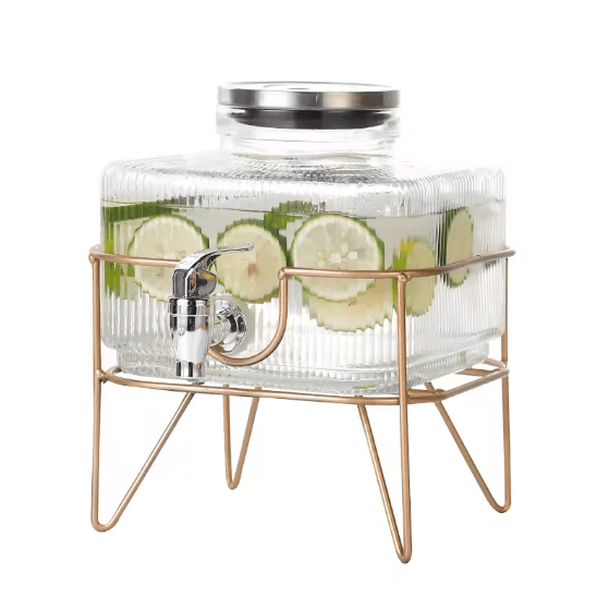 Glass Water Server with Stand