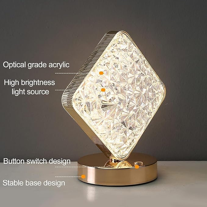 Crystal Diamond Table Lamp